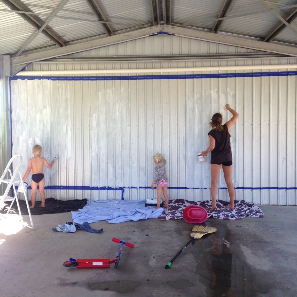 prepping our boring garage!