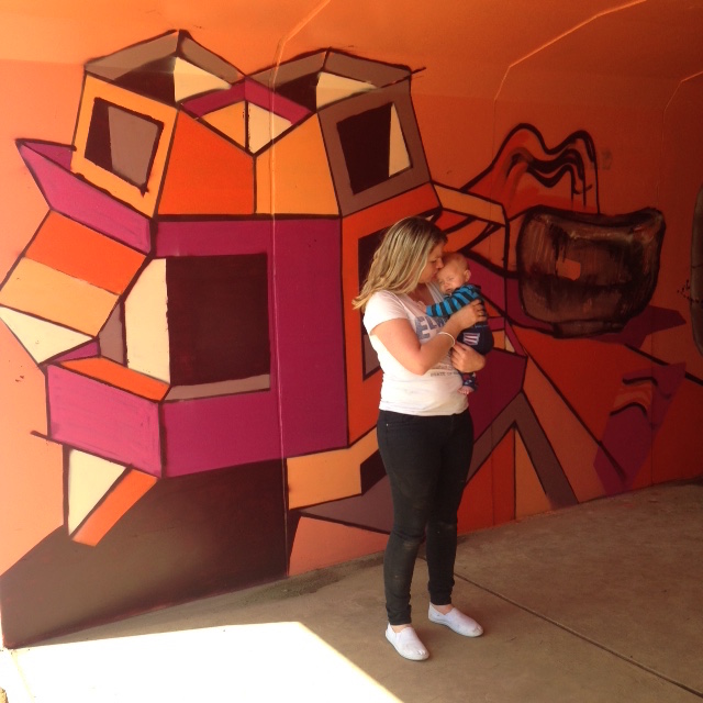 My 10 week old champion bub checking out my handiwork.. lots of juggling goes on behind the scenes so I can paint!